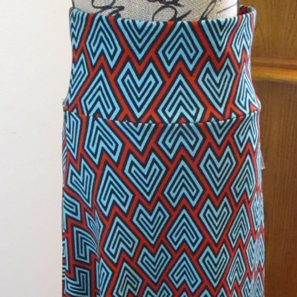 NWT LuLaRoe Azure Skirt, Turquoise & Orange - Picture 2 of 10